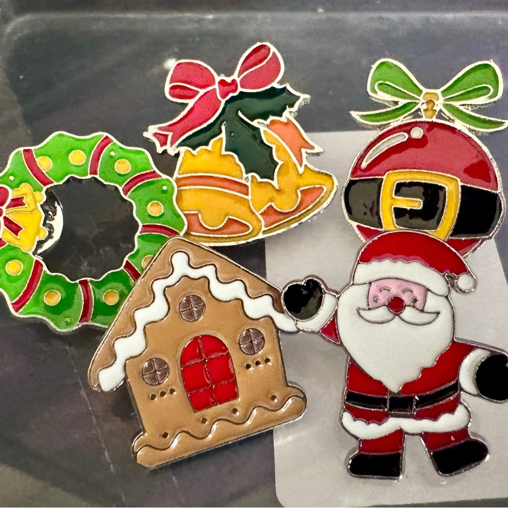 Festive Christmas Enamel Pins Set